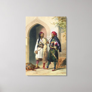 Toile Arnaout et soldats Osmanli à l'Alexandrie, illust