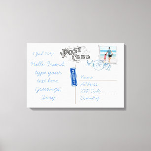 Toile arrière de carte postale personnalisable