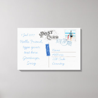 Toile arrière de carte postale personnalisable