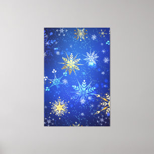 Toile Arrière - plan Bleu XMAS avec des flocons de neige