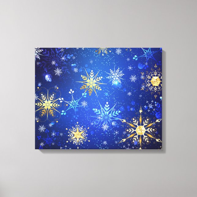 Toile Arrière - plan Bleu XMAS avec des flocons de neige (Recto)