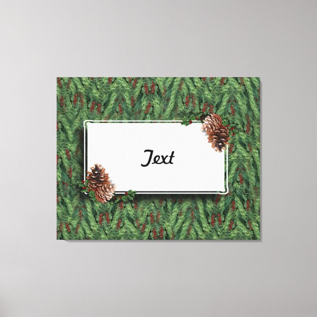 Toile Arrière - plan d'arbre de Noël avec étiquette (Recto)