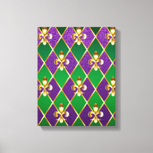 Toile Arrière - plan de bijoux Mardi Gras