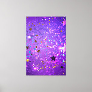 Toile Arrière - plan de feuille violet avec étoiles