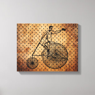 Toile Arrière - plan de point Brown vintage Bicyclist