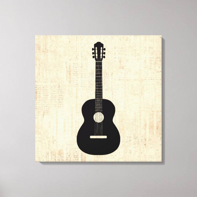 Toile Arrière - plan de script d'art guitare acoustique (Recto)
