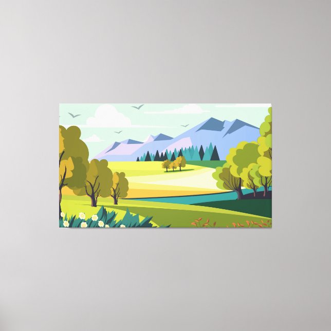 Toile Arrière - plan paysager des montagnes (Recto)