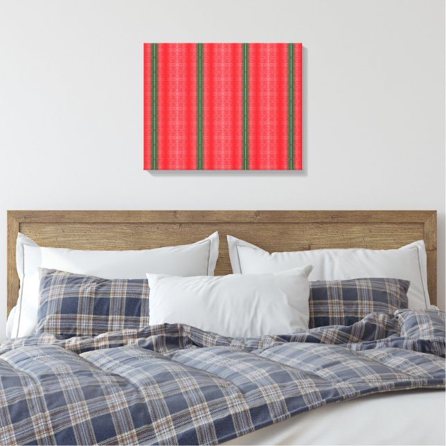 Toile arrière - plan rayé rouge et vert (Insitu(Chambre))