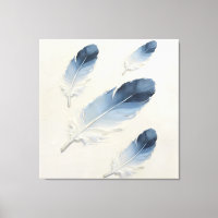 Art à l'huile de plume bleue texturée impasto mode