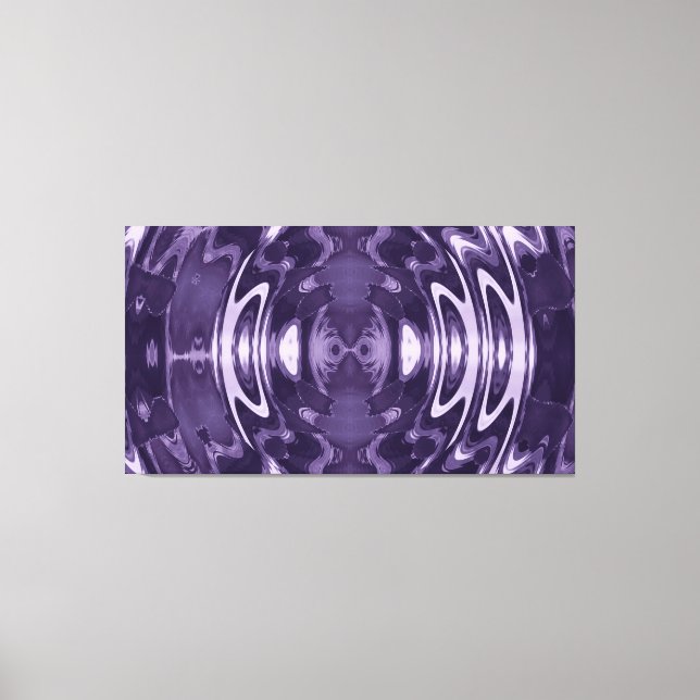 Toile Art abstrait à motif liquide violet miroir (Recto)