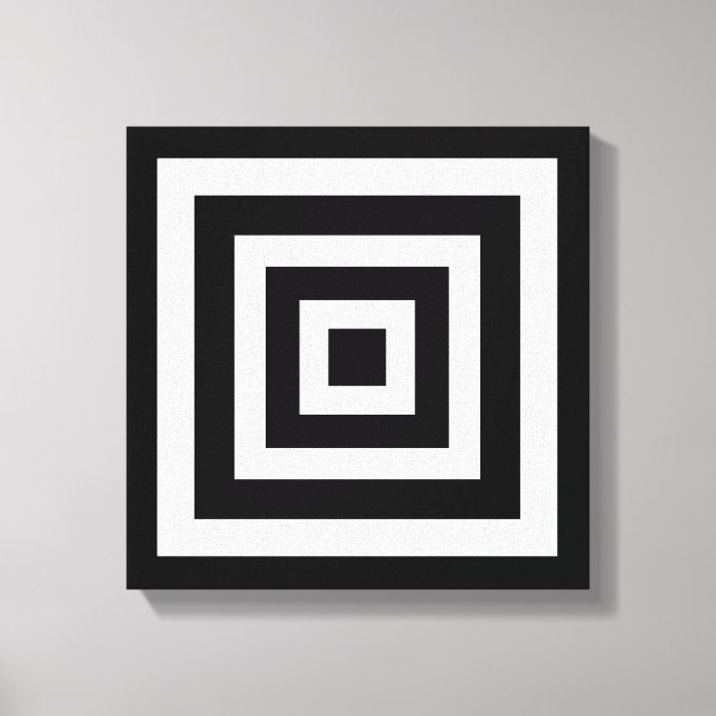 Toile Art abstrait avec des carrés en noir et blanc (Recto)