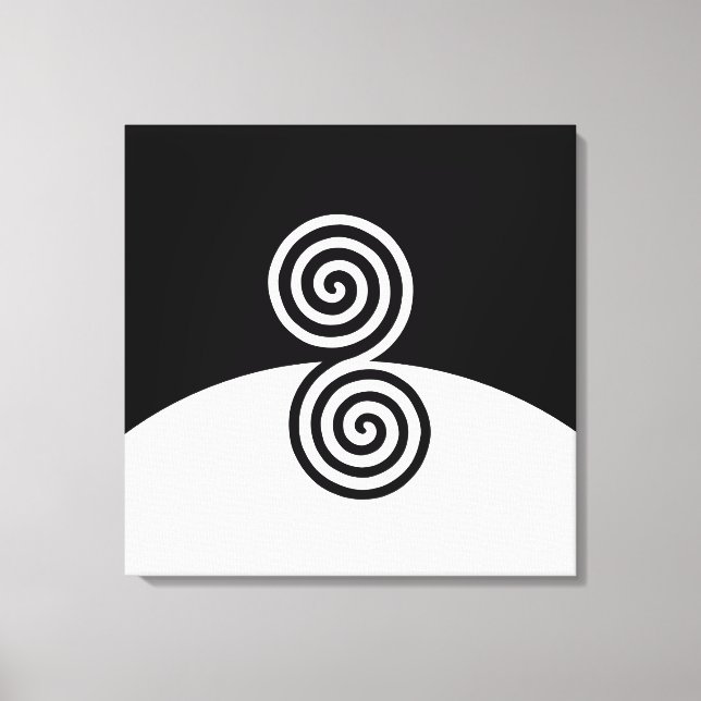 Toile Art abstrait avec des cercles en spirale en noir e (Recto)