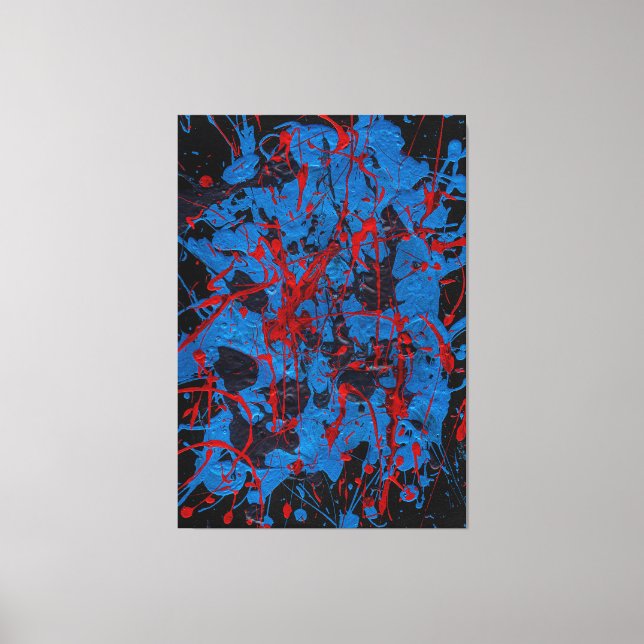 Toile Art Abstrait Contemporain : Électrique (Recto)