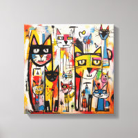 Art abstrait de chat coloré nouveau