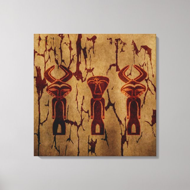Toile Art abstrait de dessin tribal africain primitif (Recto)