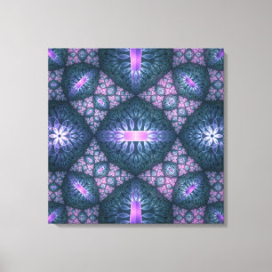 Toile Art abstrait de fractale 3D motif bleu violet rose
