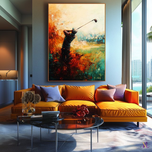 Toile Art abstrait de golfeur (Créateur téléchargé)