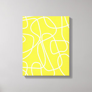 Toile Art Abstrait de ligne moderne en Jaune   Artsy