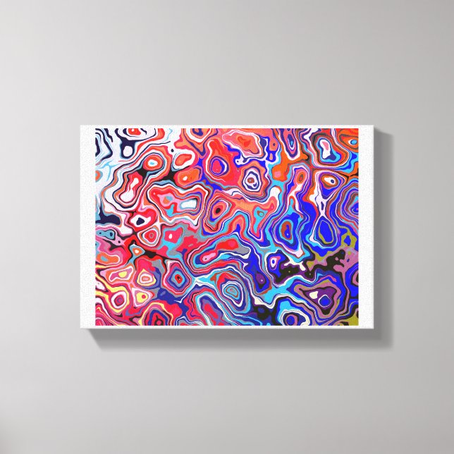 Toile art abstrait de style de coulée acrylique (Recto)