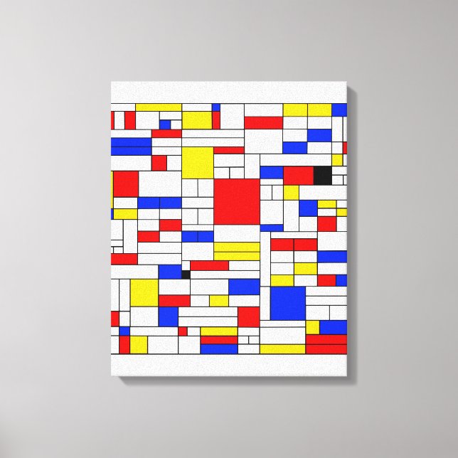 Toile Art Abstrait de Style Piet Mondrian (Recto)