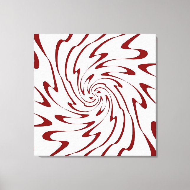 Toile Art Abstrait des vagues rouges rétro (Recto)