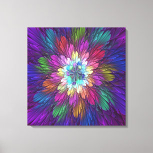 Toile Art abstrait fractal de fleurs psychédéliques colo