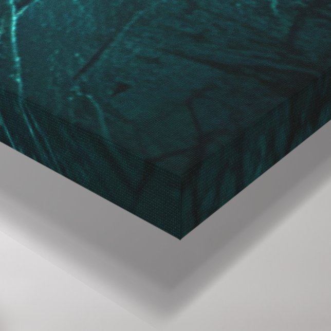 Toile Art Abstrait Géométrique Gras - Turquoise texturé, (Coin(Bas))