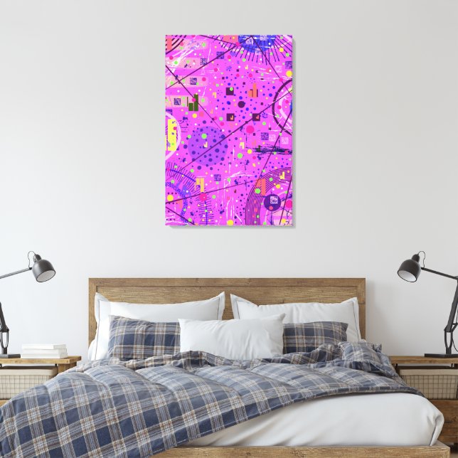 Toile Art abstrait : Glitch violet (Insitu(Chambre))