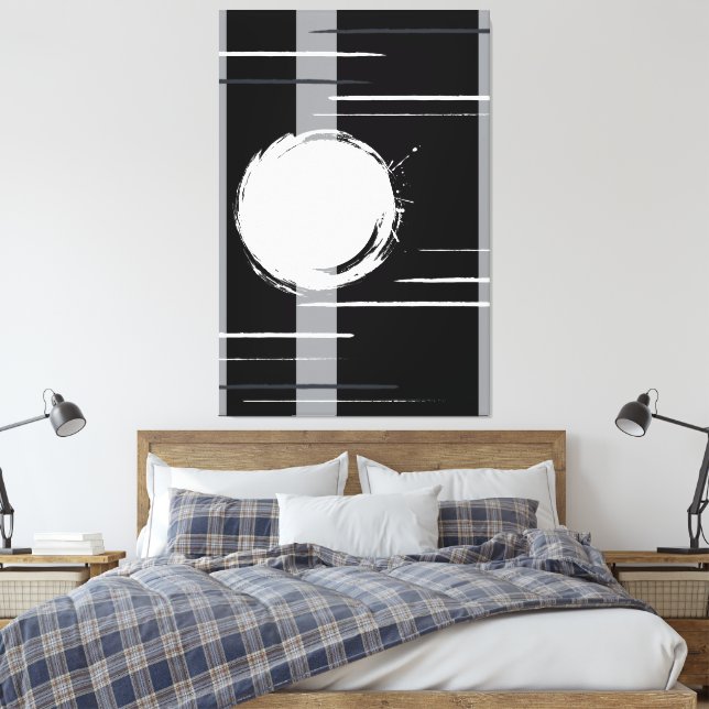 Toile Art abstrait industriel noir blanc gris (Insitu(Chambre))