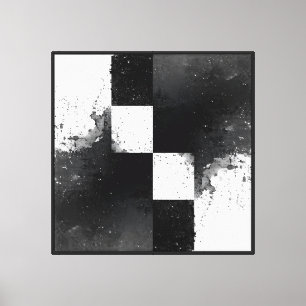 Toile Art Abstrait minimaliste moderne noir et blanc