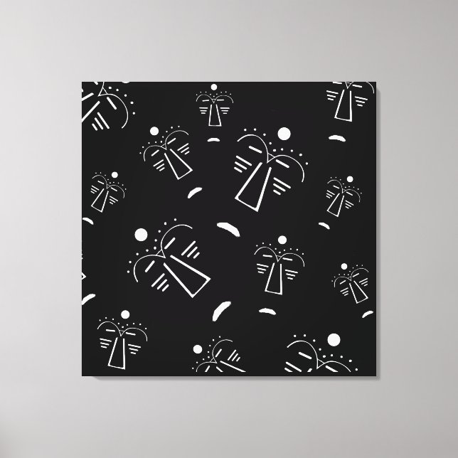 Toile Art abstrait moderne contemporain visage noir (Recto)