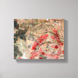 Toile Art Abstrait moderne rouge jaune vert Brown noir