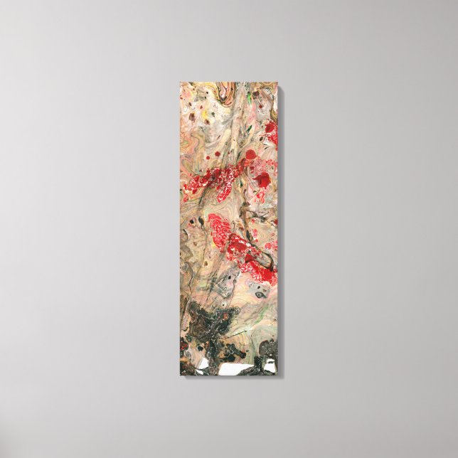 Toile Art Abstrait Moderne Rouge Jaune Vert Brown Noir (Recto)