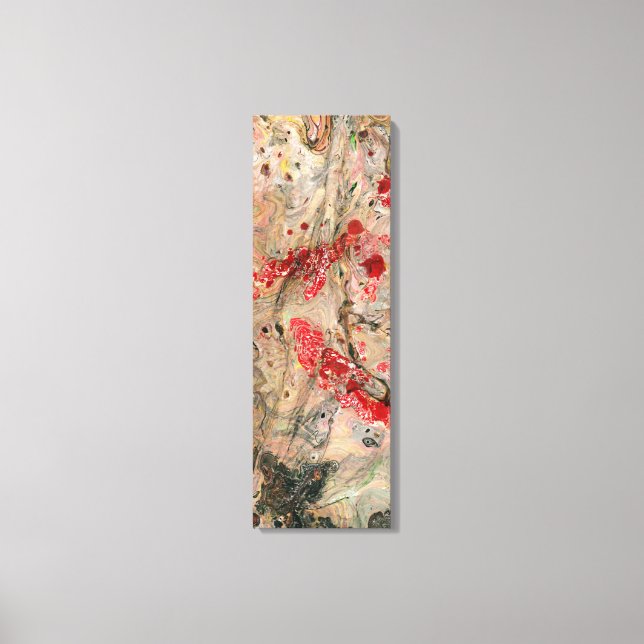 Toile Art Abstrait Moderne Rouge Jaune Vert Marron Noir (Recto)