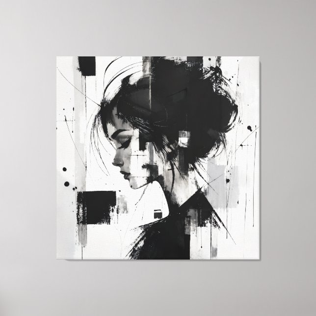 Toile Art abstrait noir et blanc  (Recto)