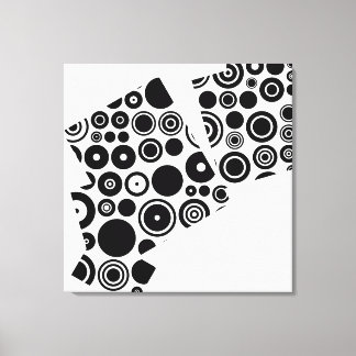 Toile Art Abstrait noir et blanc rétro Motif
