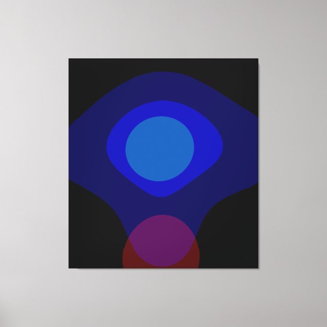 Toile Art Abstrait Noir Et Bleu 523 (Recto)