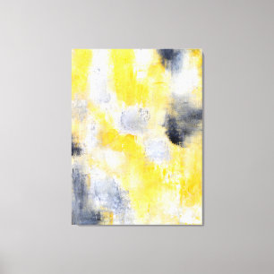 Toile Art abstrait noir et jaune "différent"