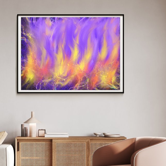 Toile Art abstrait prophétique chrétien Holy Spirit Fire (Holy Spirit fire modern abstract art print poster by artist Catherine Sweetman )