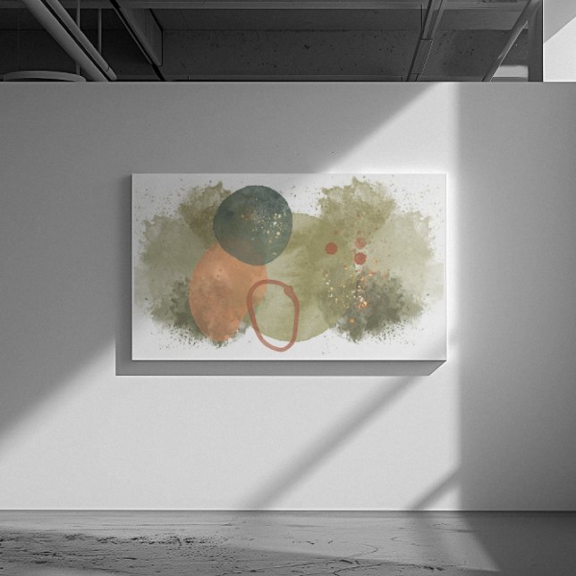 Toile Art abstrait vert stokes, cercles pêche avec or (Créateur téléchargé)