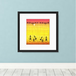 Toile Art africain, Célébration du coucher de soleil tro