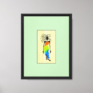 Toile Art africain moderne, élégante et élégante femme