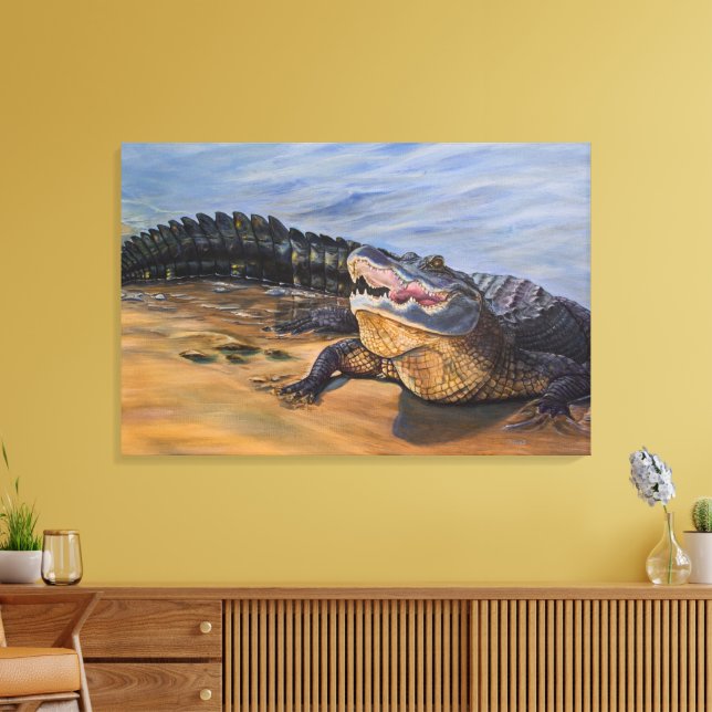 Toile Art Alligator. Face à Face (Insitu(Salon))