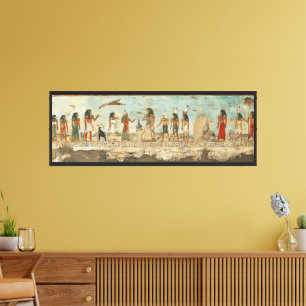 Toile Art ancien mur de procession égyptienne - Mytholog
