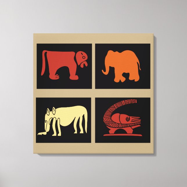 Toile Art animalier africain abstrait moderne (Recto)