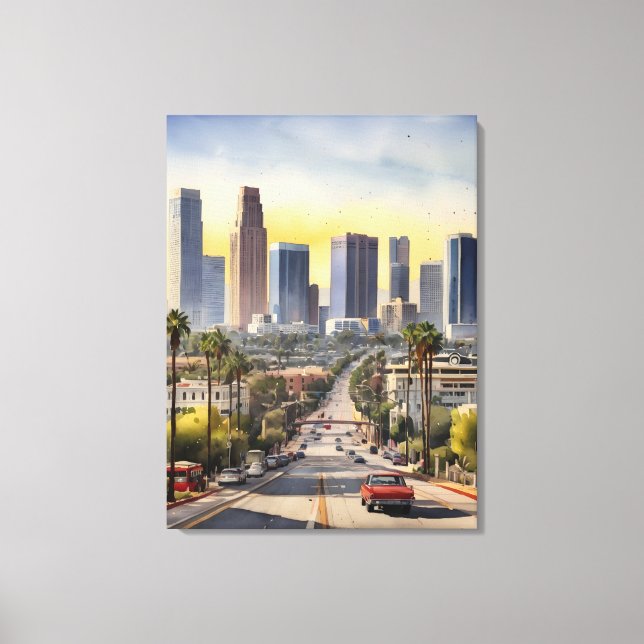Toile art aquarelle à Los Angeles (Recto)