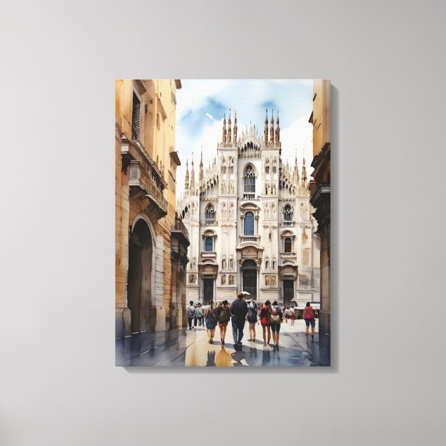Toile art aquarelle milan (Recto)