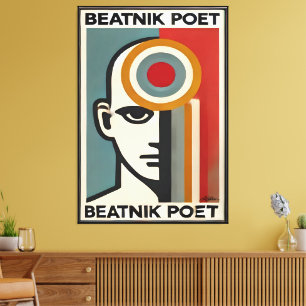 Toile Art Beatnik Poète Moderne du Milieu du Siècle