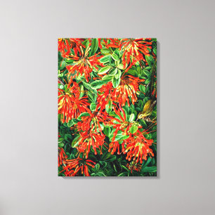 Toile Art botanique : Burning Bush et Emu Wren du Chili