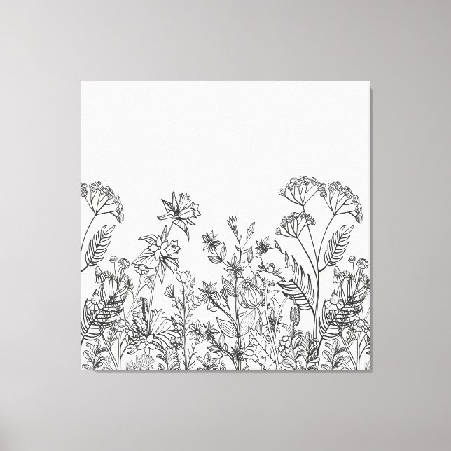 Toile Art botanique imprimable de fleurs sauvages (Recto)